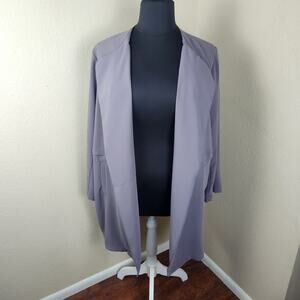 Philosophy Longline Open Front Jacket Lightweight Blazer Roll Up Sleeves 2X